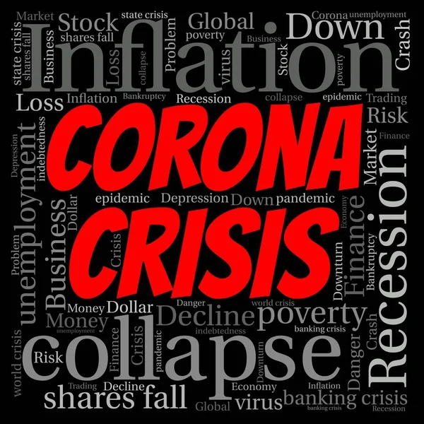 Word Cloud Effects Global Economy Due Corona Stock Photo