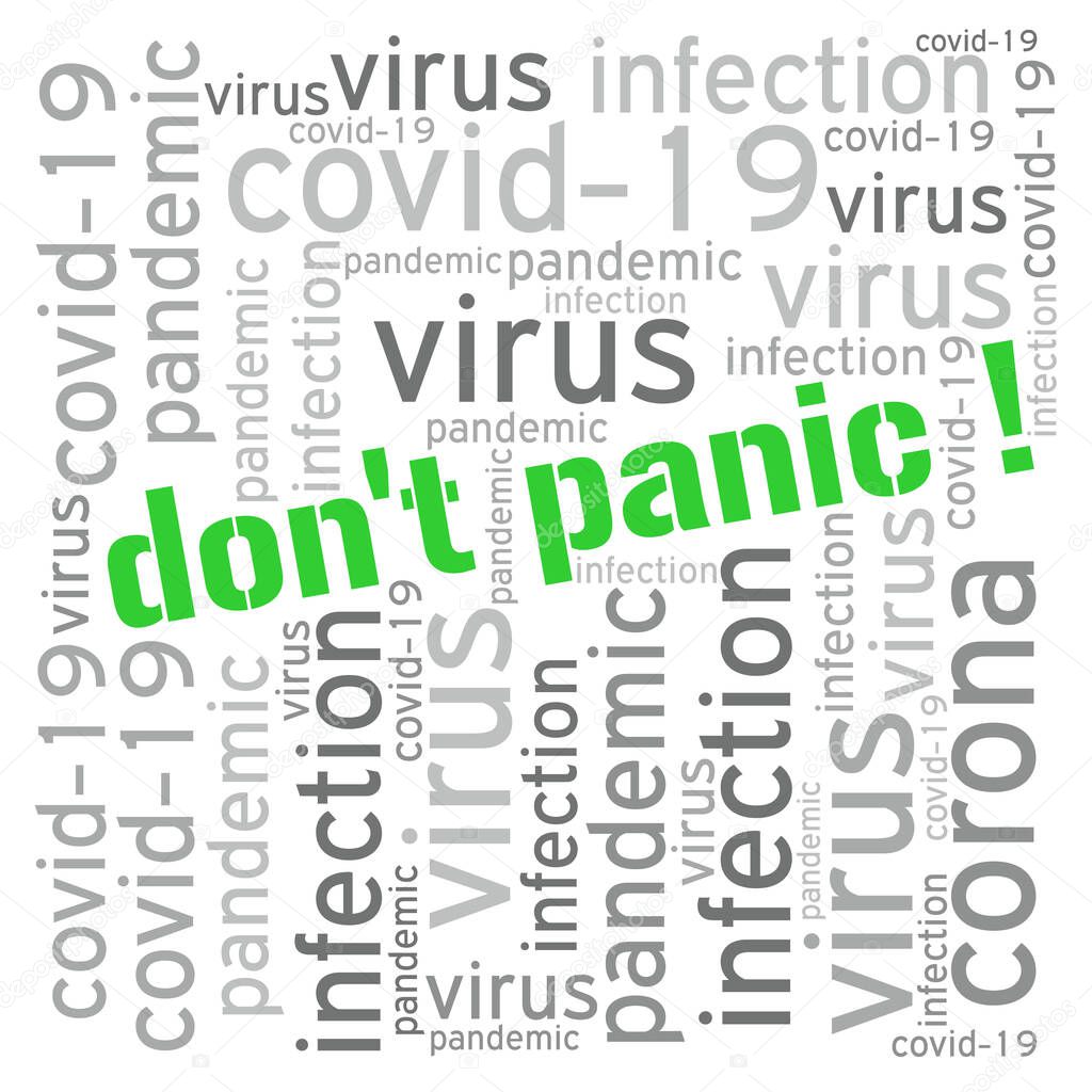 Graphic with the words: don't panic