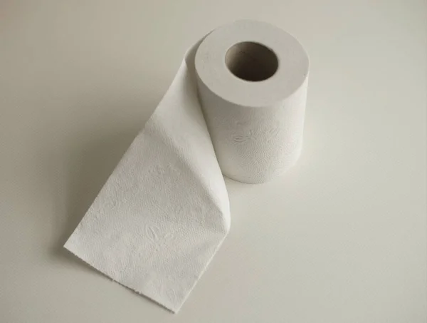 Roll Plain White Toilet Paper — Stock Photo, Image