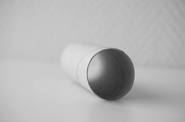 Boş bir tuvalet kağıdı rulosu.