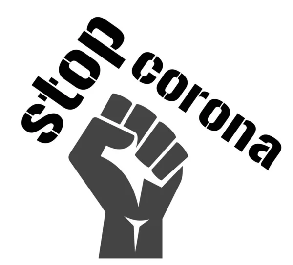 Yumruklu Grafikler Corona Durdur — Stok fotoğraf