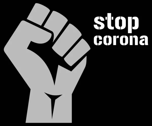Grafika Pięścią Stop Corona — Zdjęcie stockowe