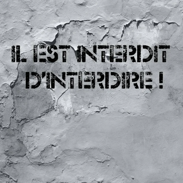 Τείχος Γαλλικό Σύνθημα Του 1968 Est Interdit Interdire Που Σημαίνει — Φωτογραφία Αρχείου