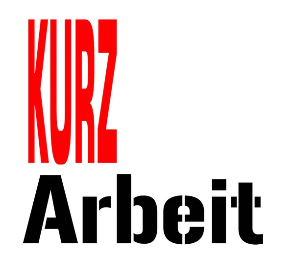 Grafiek Met Het Duitse Woord Kurzarbeit Vertaald Arbeidstijdverkorting — Stockfoto