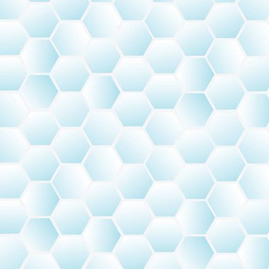 Soyut geometrik ya da izometrik bal peteği dokusu beyaz ve mavi poligon ya da düşük poli vektör teknolojisi konsepti. EPS10 illüstrasyon biçimi tasarımı.