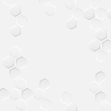 Soyut geometrik ya da izometrik bal peteği dokusu beyaz ve gri poligon ya da düşük poli vektör teknolojisi kavramı. EPS10 illüstrasyon biçimi tasarımı.