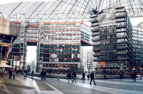 Berlin-potsdamer platz na zachodzie słońca — Zdjęcie stockowe