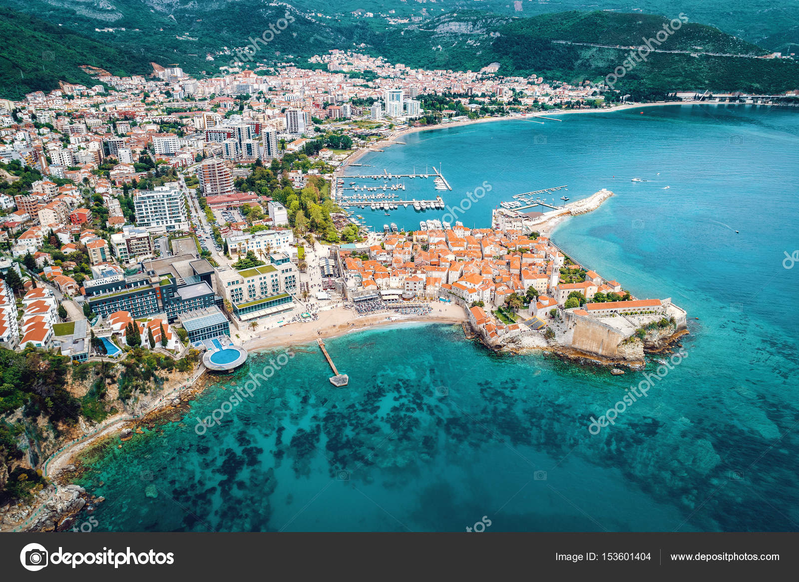 Budva Montenegro Aerial View Royalty Free Photo Stock Image By C Ozimicians 153601404