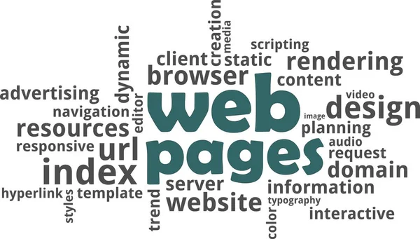 Word cloud - pages web — Image vectorielle