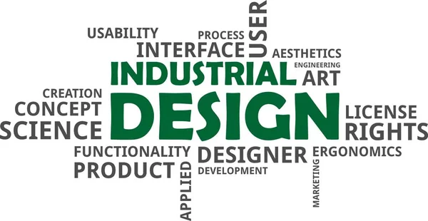 Nuvem de palavras - design industrial — Vetor de Stock