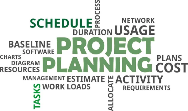 Word cloud - projectplanning — Stockvector