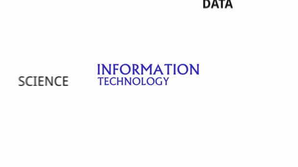 Tipografía cinética tecnología de la información — Vídeo de stock