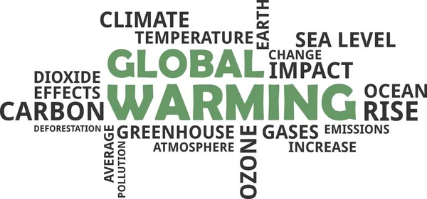 Word cloud - globale opwarming van de aarde — Stockvector