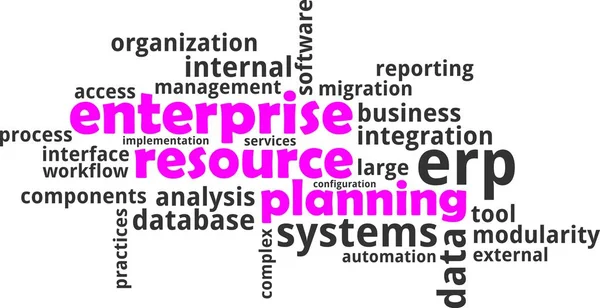 Word cloud - enterprise resource planning — Stock vektor