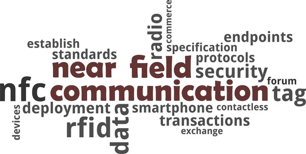 Word cloud - near field communication - Stok Vektor