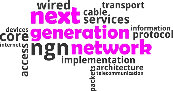 Word Cloud - Netzwerk der nächsten Generation — Stockvektor