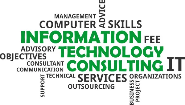 Word cloud - consultoria em tecnologia da informação — Vetor de Stock