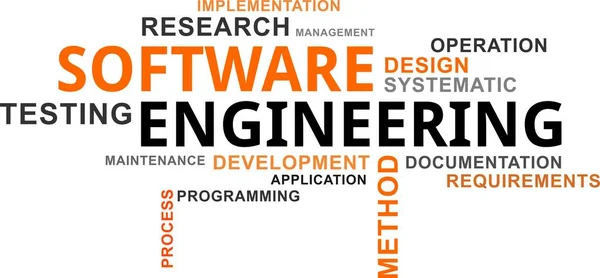 Palabra nube - ingeniería de software — Archivo Imágenes Vectoriales