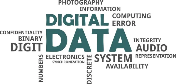 Slovo Mrak Digitální Data Stock Ilustrace