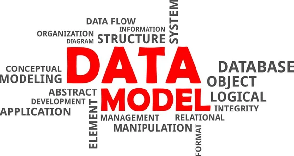 Nuvem Palavras Modelo Dados — Vetor de Stock