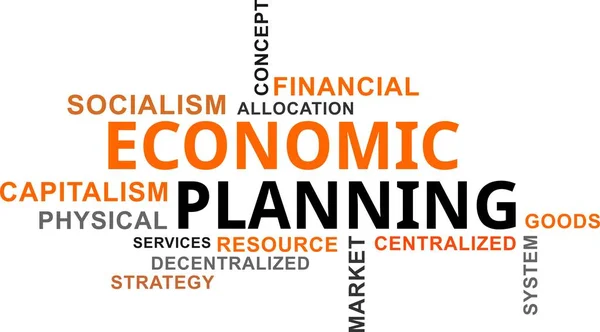 Nube Palabras Planificación Económica — Vector de stock