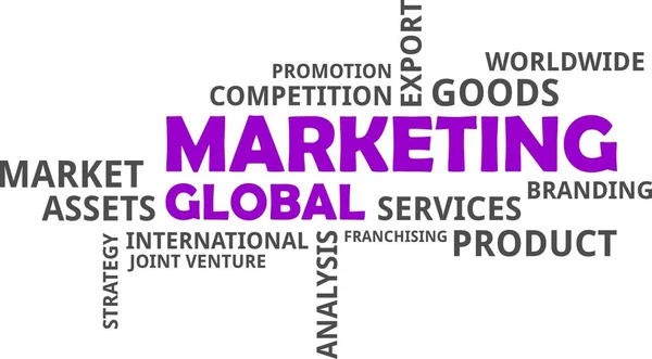 Nuvem Palavras Marketing Global — Vetor de Stock