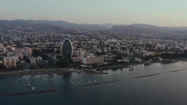 Limassol waterfront with hotels. Cyprus. — Αρχείο Βίντεο