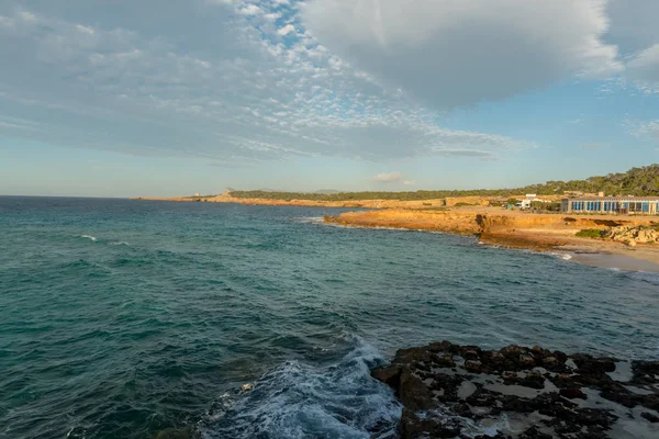 Puesta Sol Ibiza Desde Cala Conta Comte San José Islas — Foto de Stock