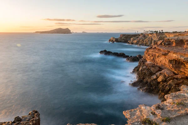 Cala Conta Ibiza Günbatımı Comte San Jose Balearic Islands Spanya — Stok fotoğraf