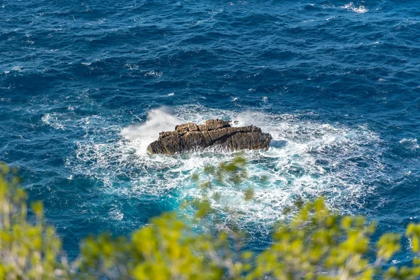 Türkisfarbenes Wasser Portitxol Ibiza Spanien Versteckte Bucht Auf Der Insel — Stockfoto