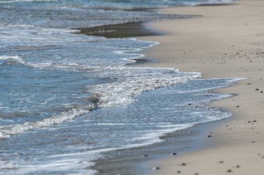 Ses Salinas Ulusal Parkı 'ndaki Salines plajı İbiza ve Formentera, İspanya.
