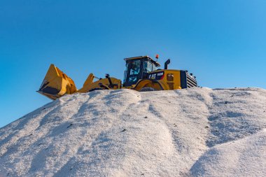 Ses Salines, İbiza 'da tuz madeni. Salines Ulusal Parkı, İbiza ve Formentera, İspanya.