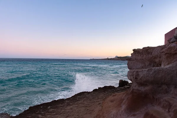 Ήλιος Της Ίμπιζα Από Την Cala Conta Comte Στο San — Φωτογραφία Αρχείου