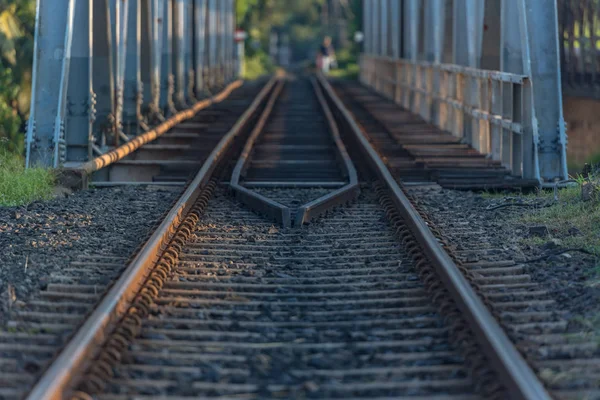 Ferrovias Sunshine Sobre Rio Bentota Olg Bridge Distrito Galle Sri — Fotografia de Stock