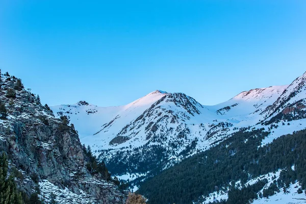 Uitzicht Een Zonsondergang Bergen Van Andorra Bordes Armiana — Stockfoto