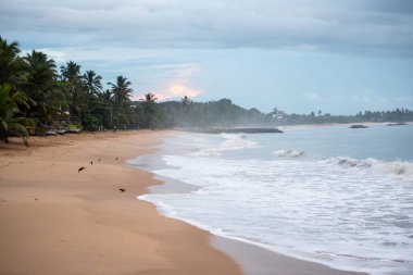 Tangalle, Sri Lanka sahilinde gün batımı.