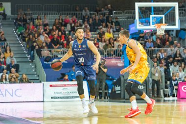 Andorra La vella, Andorra: 2020 Şubat: Liga Acb Endesa maçında oynayan oyuncular Mora Banc Andorra Bc ve Herbalife Gran Canaria arasında maç, final skoru 60 - 70, Andorra 'da 29 Şubat 2020,.
