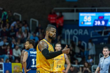 Andorra La vella, Andorra: 2020 Şubat: Liga Acb Endesa maçında oynayan oyuncular Mora Banc Andorra Bc ve Herbalife Gran Canaria arasında maç, final skoru 60 - 70, Andorra 'da 29 Şubat 2020,.