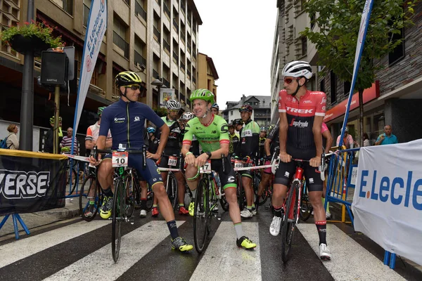 Sant Julia Loria Andorra Agosto 2017 Ciclistas Salida Purito 2017 — Foto de Stock
