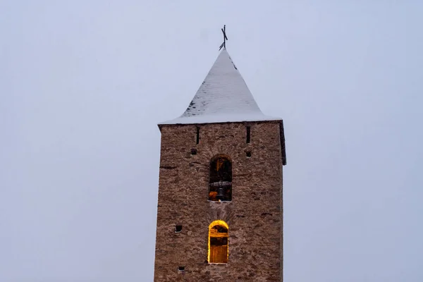 Igreja Sant Serni Outono Canillo Andorra Inverno — Fotografia de Stock