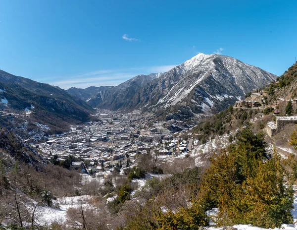 Cidade Inverno Andorra Vella Andorra — Fotografia de Stock