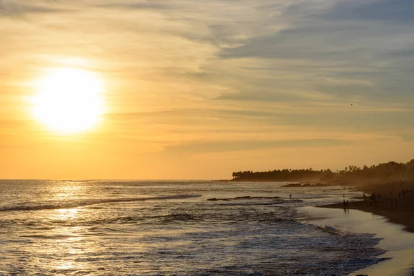 Schöner Sonnenuntergang Strand Von Canggu Auf Bali Indonesien — Stockfoto