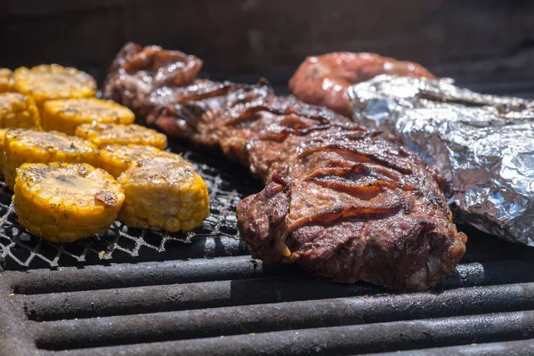 Szoros Felvétel Hagyományos Argentin Barbecue — Stock Fotó