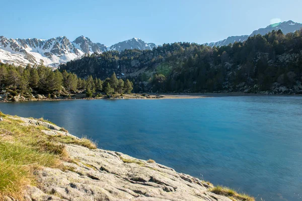 Lake Kretsen Sjön Pessons Grau Roig Andorra — Stockfoto