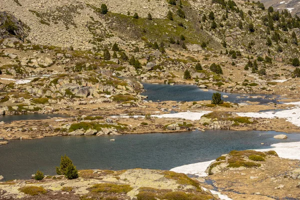 Lake Kretsen Sjön Pessons Grau Roig Andorra — Stockfoto