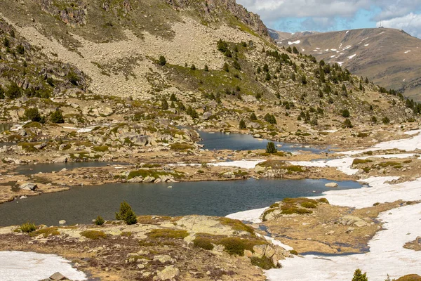 Lago Circuito Das Lições Lago Grau Roig Andorra — Fotografia de Stock