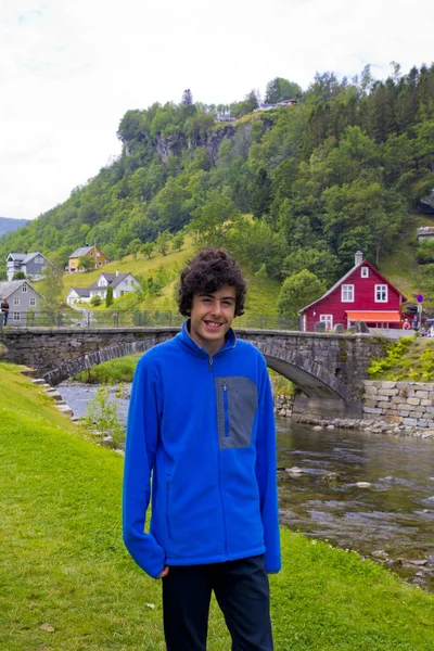 Portret Szczęśliwego Chłopca Norwegii — Zdjęcie stockowe