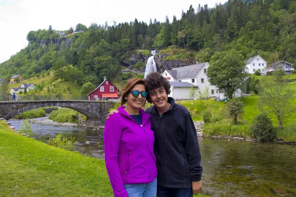 노르웨이에서 카메라를 가족의 — 스톡 사진