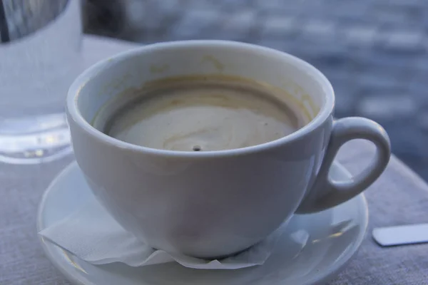 Kopp Kaffe Träbord — Stockfoto