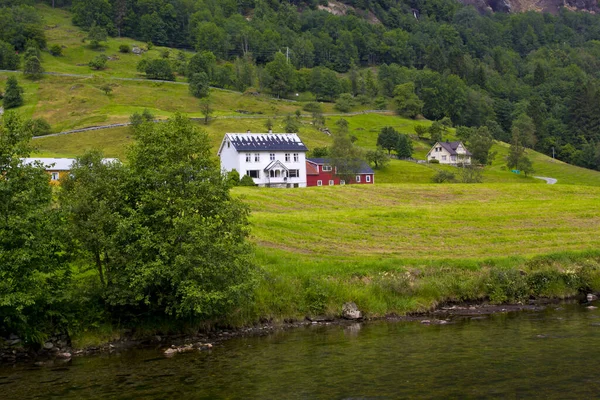 Hermosa Impresionante Naturaleza Verde Noruega — Foto de Stock